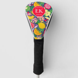 Tropical Fruit Monogram Watercolor Sommermuster Golf Headcover