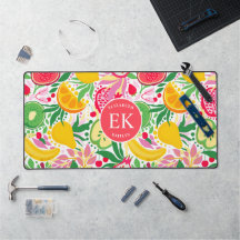 Tropical Fruit Monogram Watercolor Sommermuster