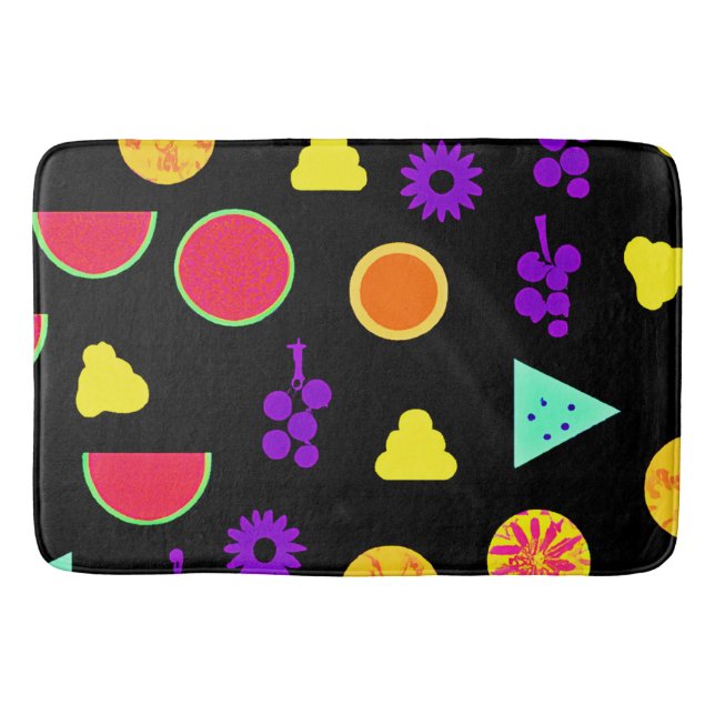 Tropical Fruit Neon Paradise Muster Badematte (Vorderseite)