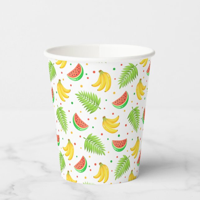 Tropical Fruit Polka Dot Muster Pappbecher (Links)