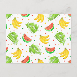 Tropical Fruit Polka Dot Muster Postkarte