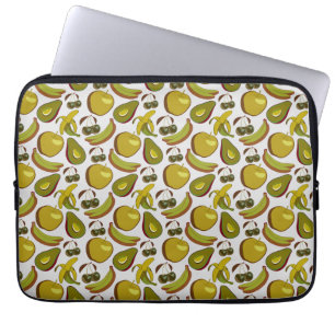 Tropical fruit seamless pattern yellow and white laptopschutzhülle