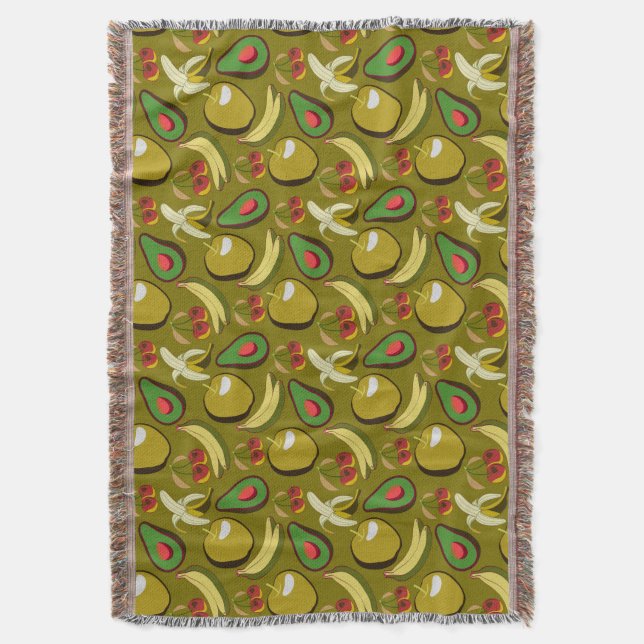 Tropical fruit seamless pattern yellow decke (Vorderseite Vertikal)