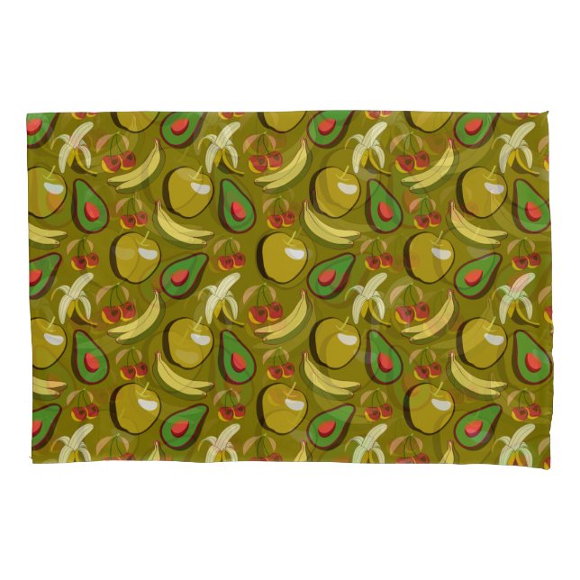 Tropical fruit seamless pattern yellow kissenbezug (Vorderseite-Links)