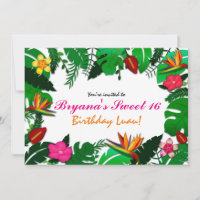 Tropical Garden Blätter & Blume Party Einladungen