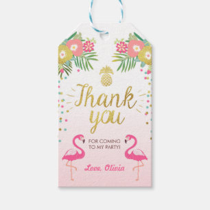 Tropical Geburtstag vielen Dank an Flamingo Luau Geschenkanhänger