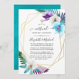 Tropical Geometric Online Virtual Wedding Einladung