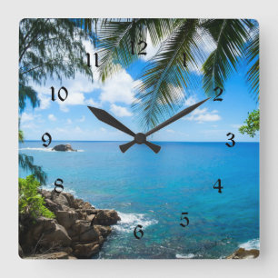 Tropical Getaway Quadratische Wanduhr