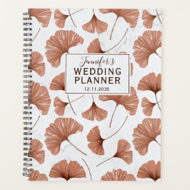 Tropical Gingko Foliage Terracotta Hochzeitsplaner Planer