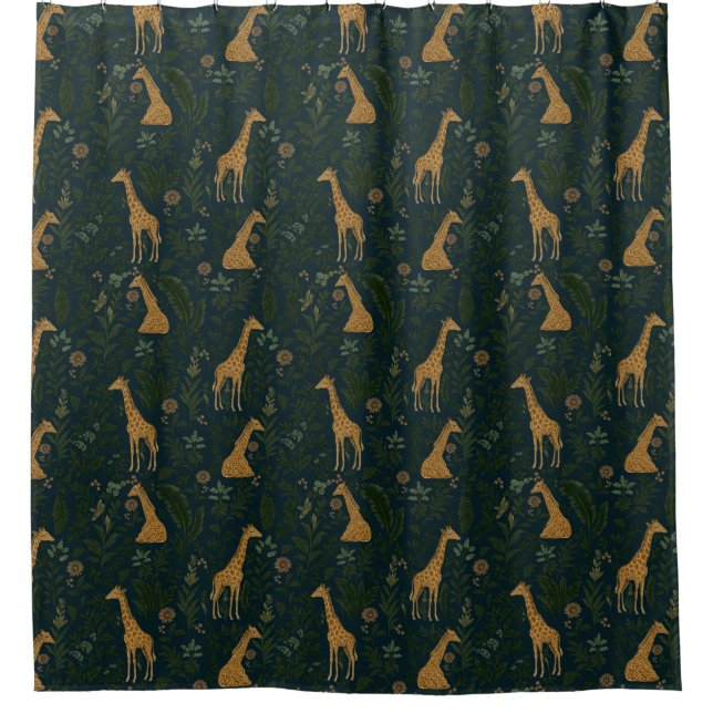 Tropical Giraffe Hangout Duschvorhang (Vorderseite)