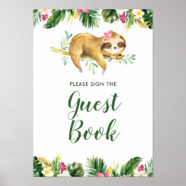Tropical Girl Sloth Baby Showbook Poster