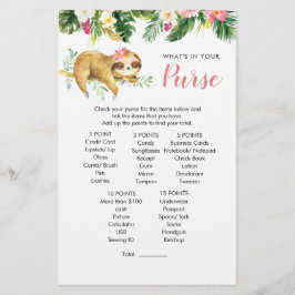 Tropical Girl Sloth Baby Shower Purgame