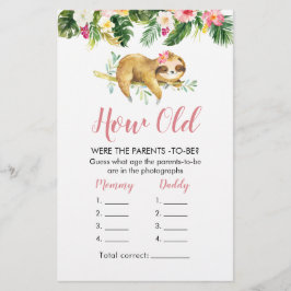 Tropical Girl Sloth Babydusche wie alt Eltern