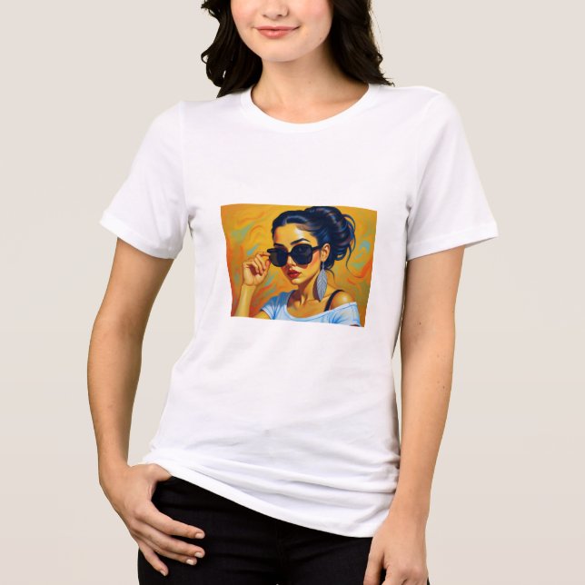Tropical Girl T-Shirt Tri-Blend Shirt (Vorderseite)