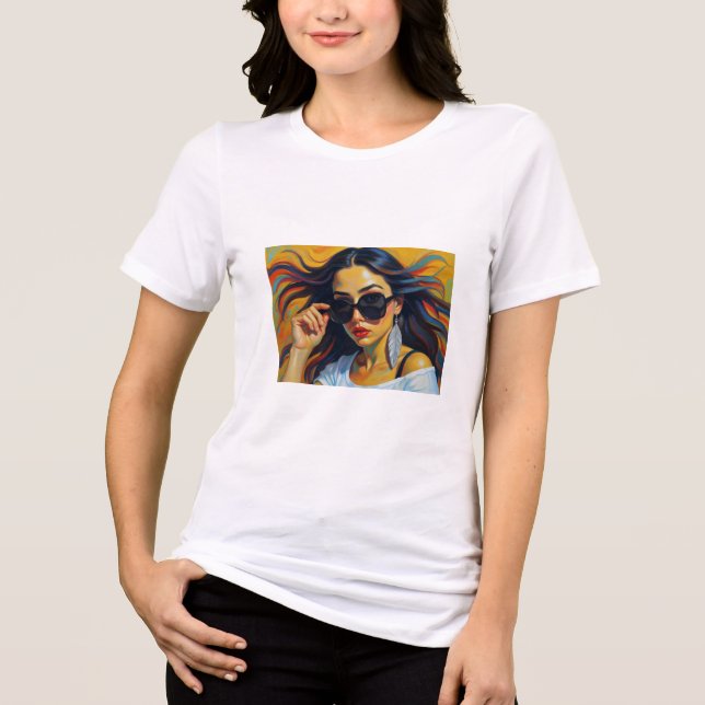 Tropical Girl T-Shirt Tri-Blend Shirt (Vorderseite)