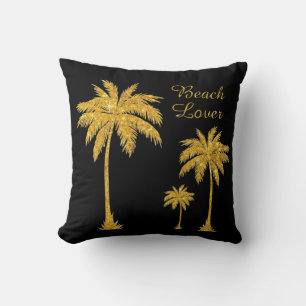 Tropical Gold Glitzer Beach Lover Kissen