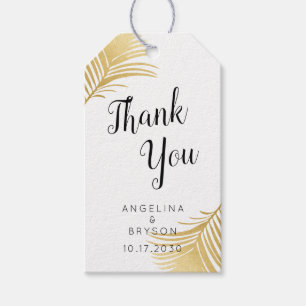 Tropical Gold Palm Blätter Bevorzugung Tags Geschenkanhänger