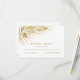 Tropical Gold Palm Hochzeit RSVP Card Karte