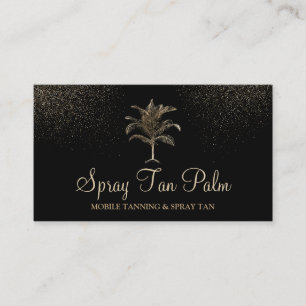 Tropical Gold Palm Tree Tan Spray Sparkling Visitenkarte