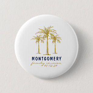 Tropical Gold Palm Trees Custom Family Wiedersehen Button