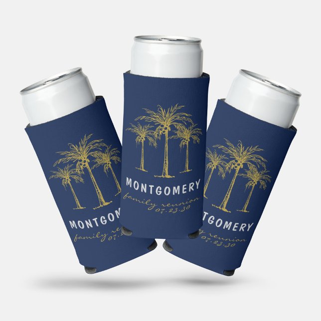 Tropical Gold Palm Trees Family Reunion Custom Selters Dosenkühler (Tropical Gold Palm Trees Family Reunion Custom Seltzer Can Cooler)
