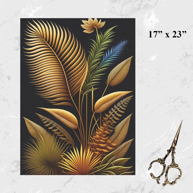 Tropical Gold Reeds Artwork Large Seidenpapier (Von Creator hochgeladen)