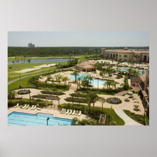 Tropical Golf Resort Print Poster