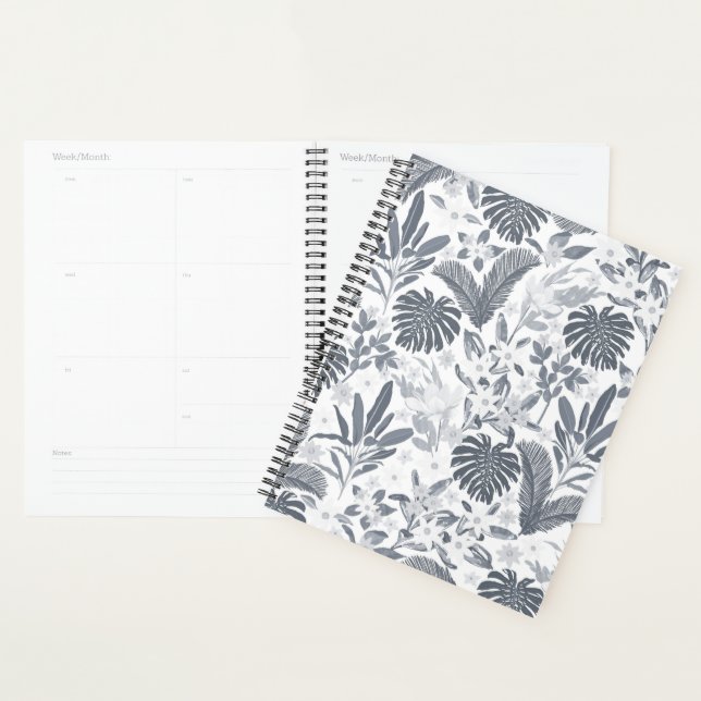 Tropical Gray Floral Greenery Planer (Anzeige)
