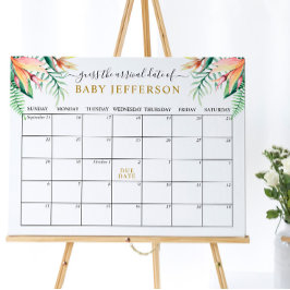 Tropical Green Baby Dusche Ratschlag Fälligkeitska Poster