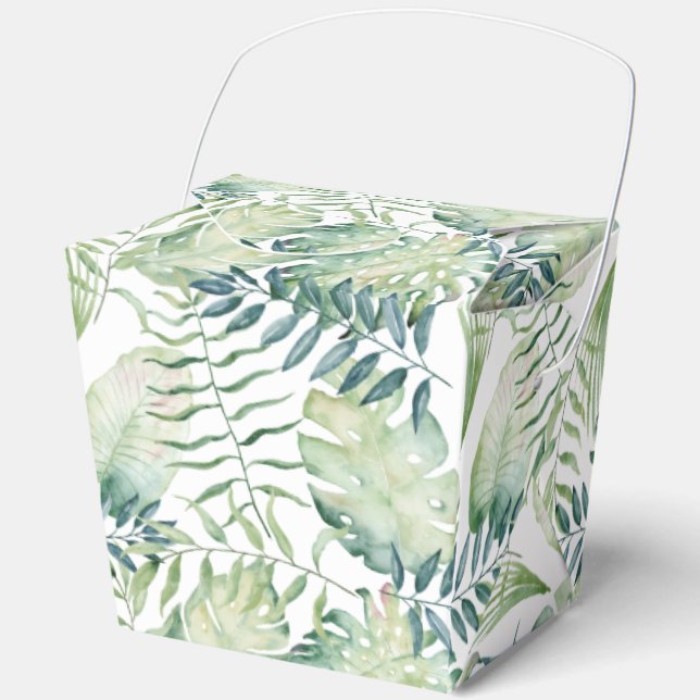 Tropical Green Blätter Aloha Geschenkschachtel (Vorderseite)