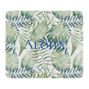 Tropical Green Blätter Aloha Schneidebrett