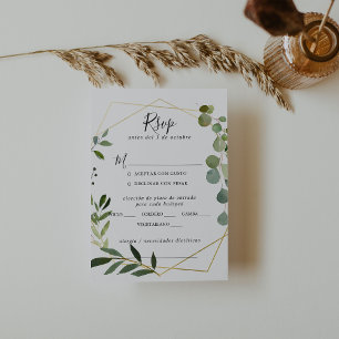 Tropical Green Blätter Wedding Menu UAWG RSVP Karte