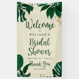 Tropical Green Foliage Brautparty Willkommen Banner