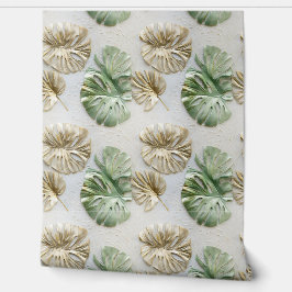 Tropical Green Gold Blätter Tapete