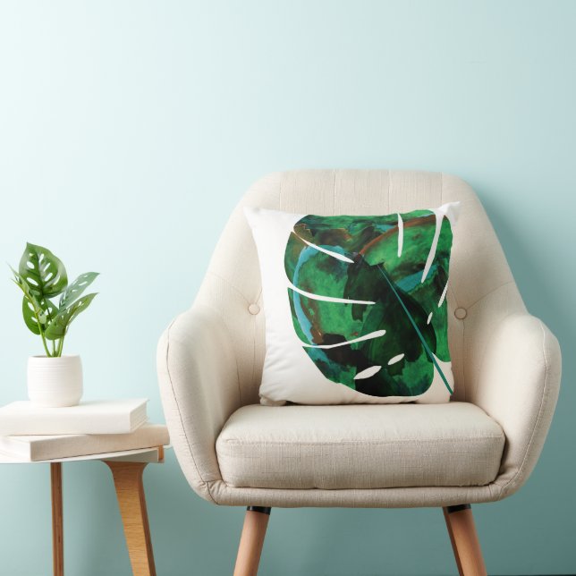 Tropical Green Island Blätter Throw Kissen (Stuhl )