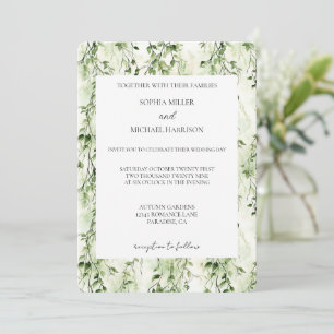 Tropical Green Ivy Wedding Einladung
