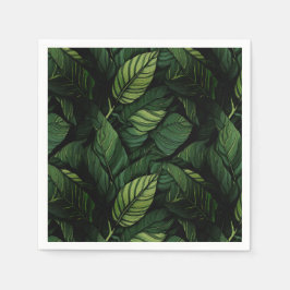Tropical Green Leaves  Housewarming Gift Serviette