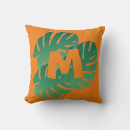 Tropical Green Monstera Blätter Kissen