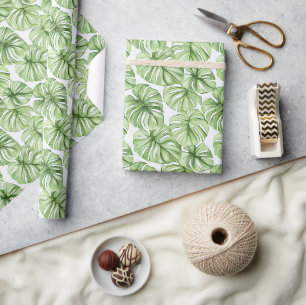 Tropical Green Palm Blätter Geschenkpapier