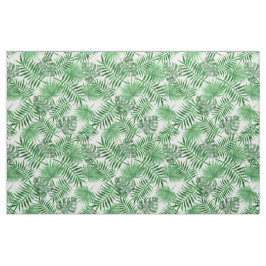 Tropical Green Palm Blätter Sommermuster Stoff