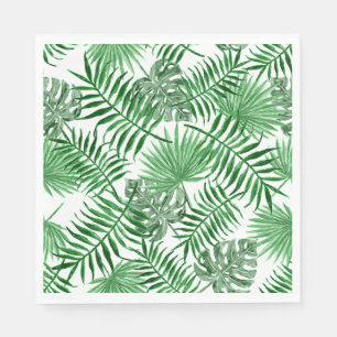 Tropical Green Palm Blätter Summer Art Pattern Serviette