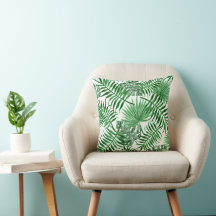 Tropical Green Palm Blätter Summer Watercolor Art