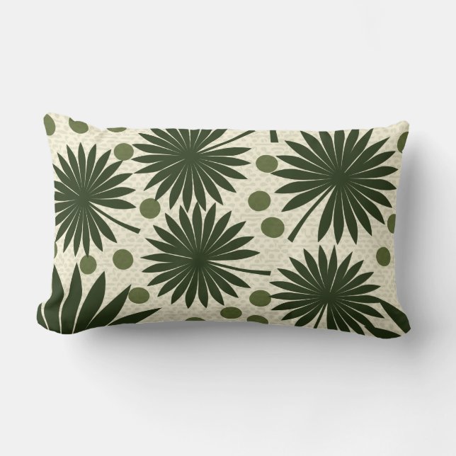 Tropical Green Palm Tree Art Lendenkissen (Vorderseite)