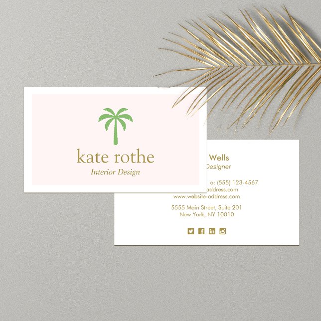 Tropical Green Palm Tree Calling Card Telefonnummerkarte (Von Creator hochgeladen)