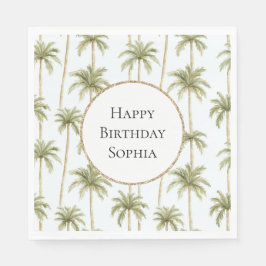 Tropical Green Palm Trees Geburtstag Serviette