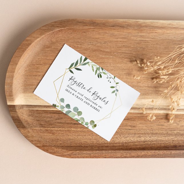 Tropical Green Spanish Wedding Gift Registry Begleitkarte (Von Creator hochgeladen)