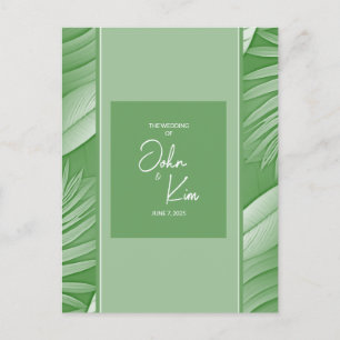 Tropical Green Thema Hochzeit Einladung Postkarte
