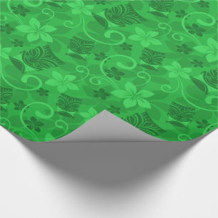 Tropical Green Tiki Masken Hawaiian Geschenkpapier