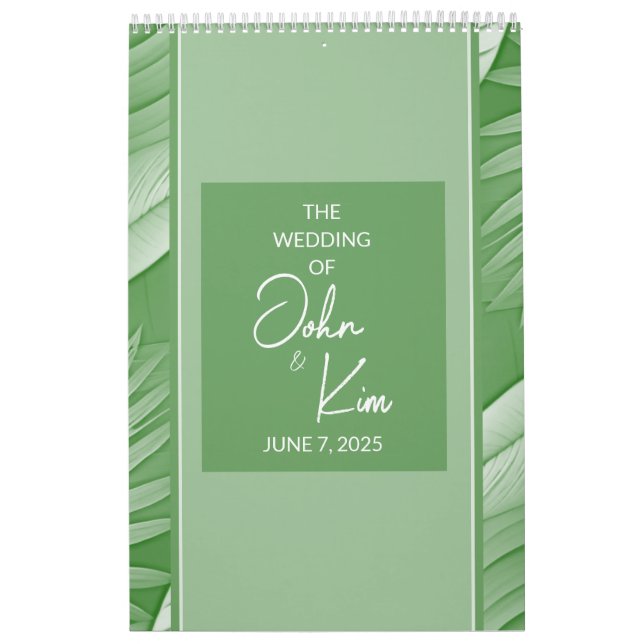 Tropical Green Wedding Calendar Planer Kalender (Titelbild)