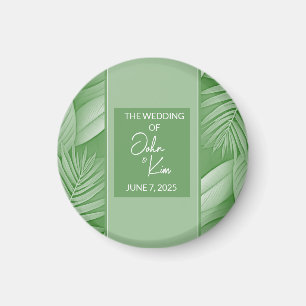 Tropical Green Wedding Magnet